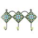 Forest Green Floral Ceramic Tile Hook